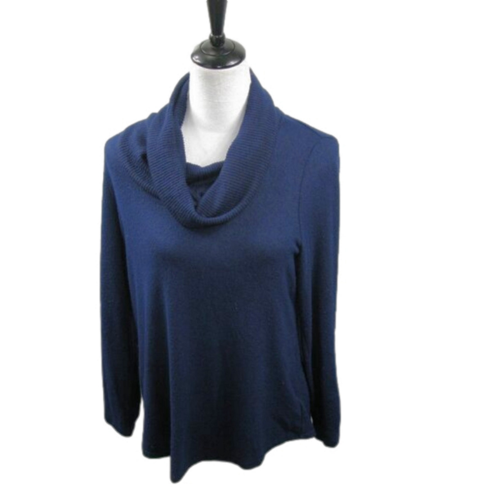 Apt. 9 Navy Blue Soft Cozy Knit Cowl Neck Size Medium